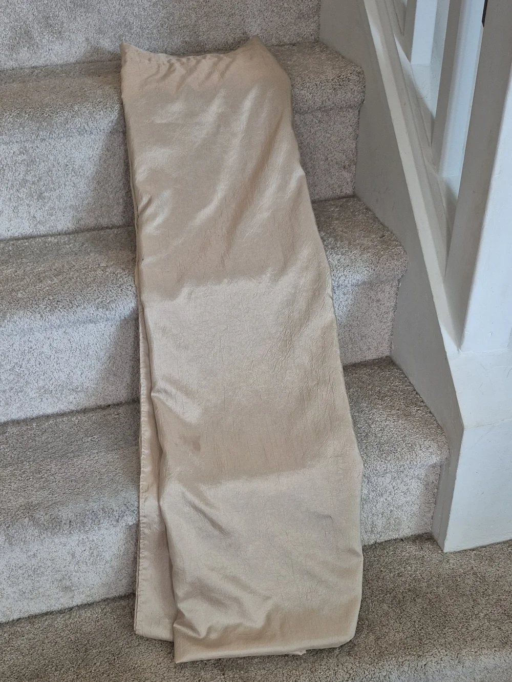 Long Neutral Beige Tan Curtain Panel - Light Draped Window Curtain 80x84